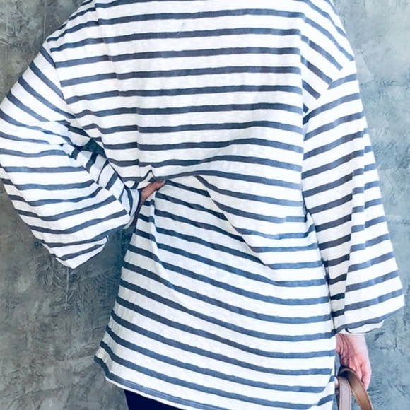 stripped balloon sleeves shirt - Picture 4 of 5